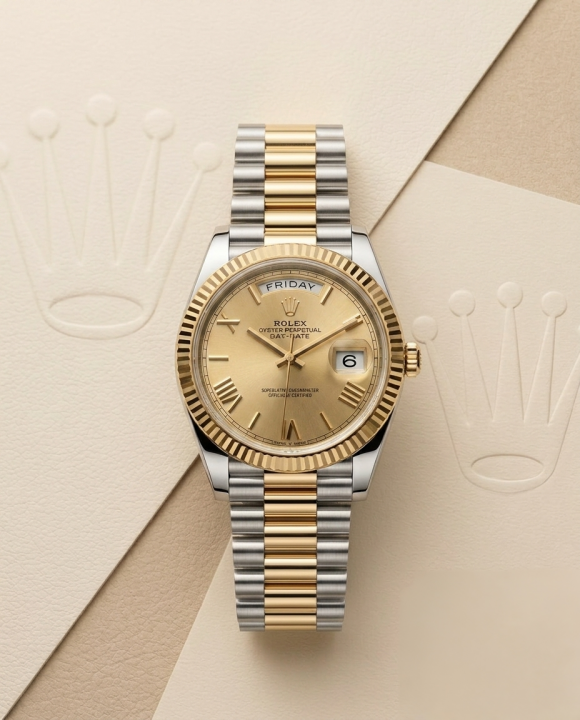 Roleex Oyster Perpetual Day Date 40 Battery 2Ton-Gold-Gold