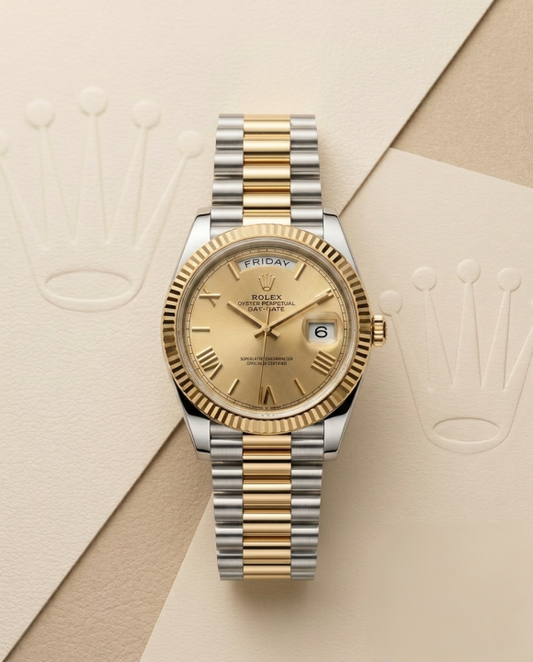 Roleex Oyster Perpetual Day Date 40 Battery 2Ton-Gold-Gold