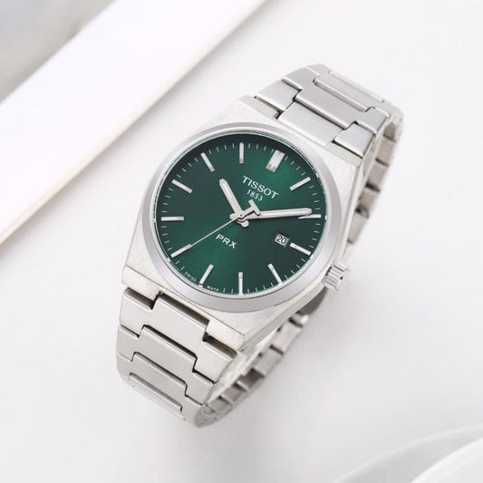 Tissoot Prx Silver-Green Plain